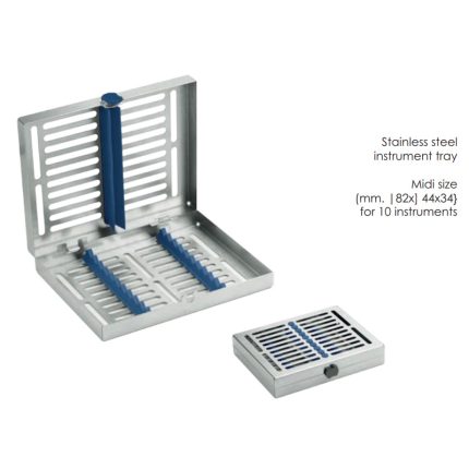 Stainless steel instrument tray Midi size (mm. |82x] 44x34} for 10 instruments