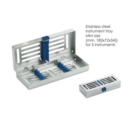 Stainless steel instrument tray Mini size (mm. 182x72x34)} for 5 instruments