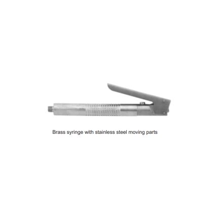 Brass syringe with stainless steel moving parts