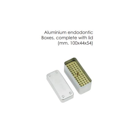 Aluminium endodontic Boxes, complete with lid (mm. 100x44x54)