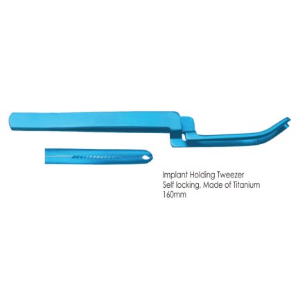 Implant Holding Tweezer Self locking, Made of Titanium 160mm